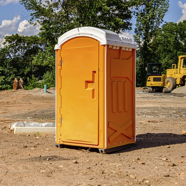 can i customize the exterior of the porta potties with my event logo or branding in Steely Hollow